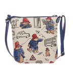 Signare Paddington Woven Sling Bag & Zip Coin Purse - Cream Multi