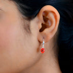 Padparadscha Triplet Quartz Lever Back Earrings in Sterling Silver 2.30 Ct.