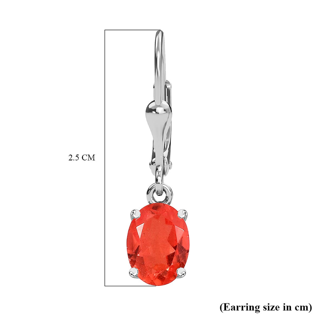 Padparadscha Triplet Quartz Lever Back Earrings in Sterling Silver 2.30 Ct.