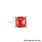 Padparadscha Triplet Quartz Stud Earrings in Platinum Overlay Sterling Silver 2.53 Ct