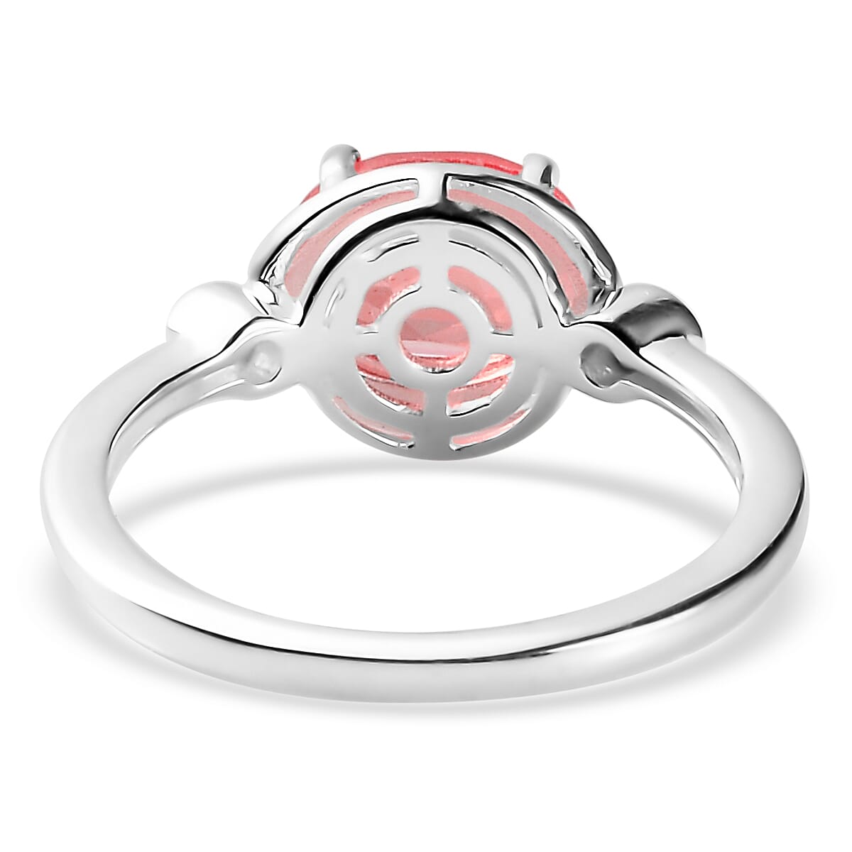 Padparadscha Triplet Quartz &amp; Natural Zircon Ring in Sterling Silver 1.31 Ct. 7433568 5