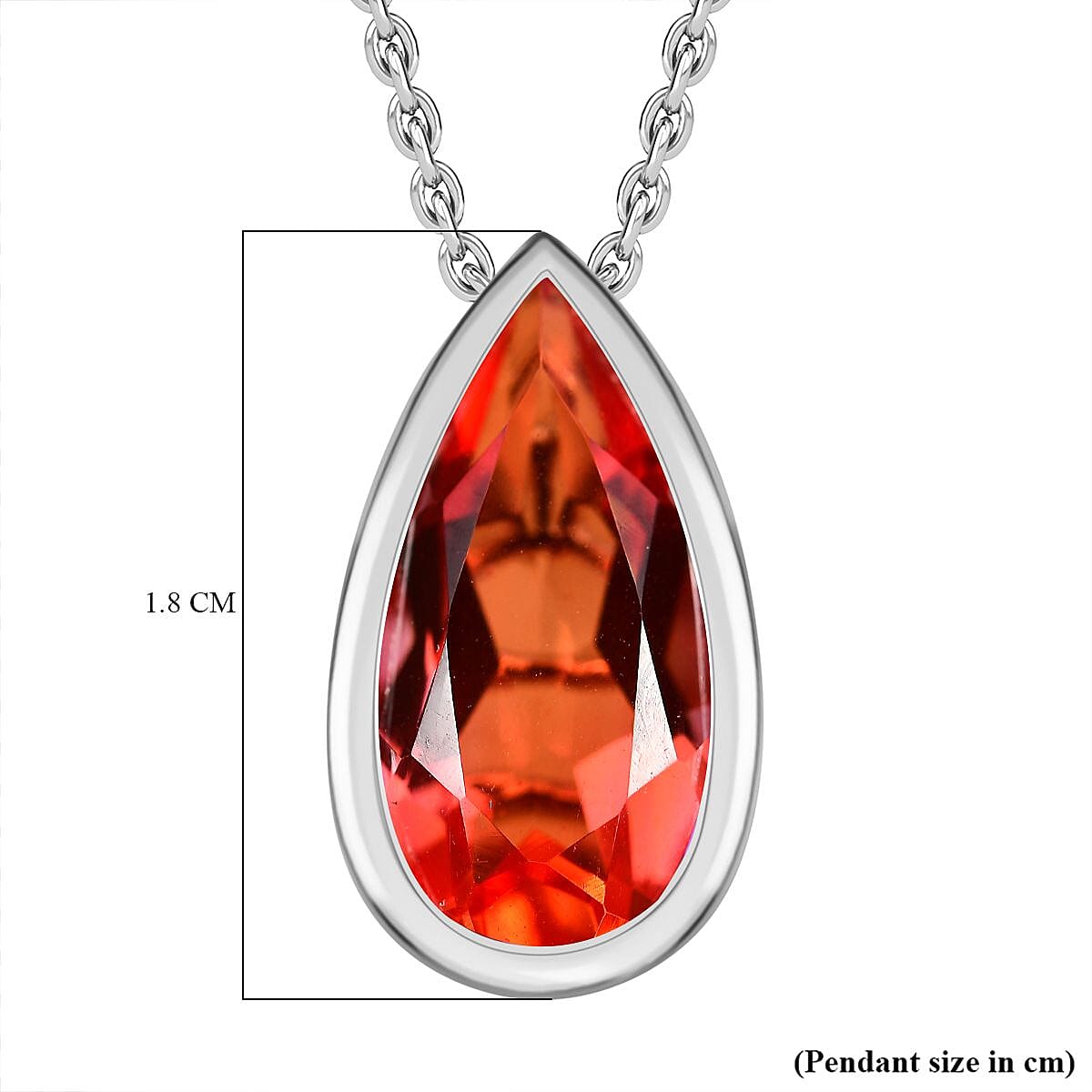 Padparadscha Colour Quartz Pendant with Chain (Size 20) in Platinum Overlay Sterling Silver  4.750  Ct. 4278247 7