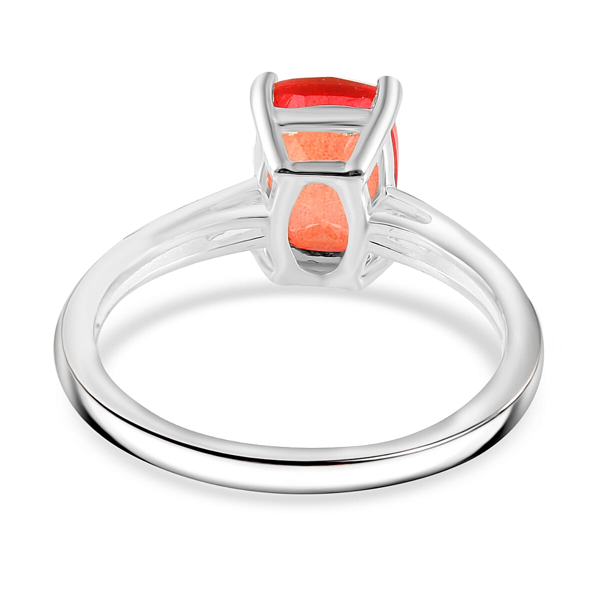 Padparadscha Triplet Quartz Solitaire Ring in Sterling Silver 1.82 Ct. 7976736 3