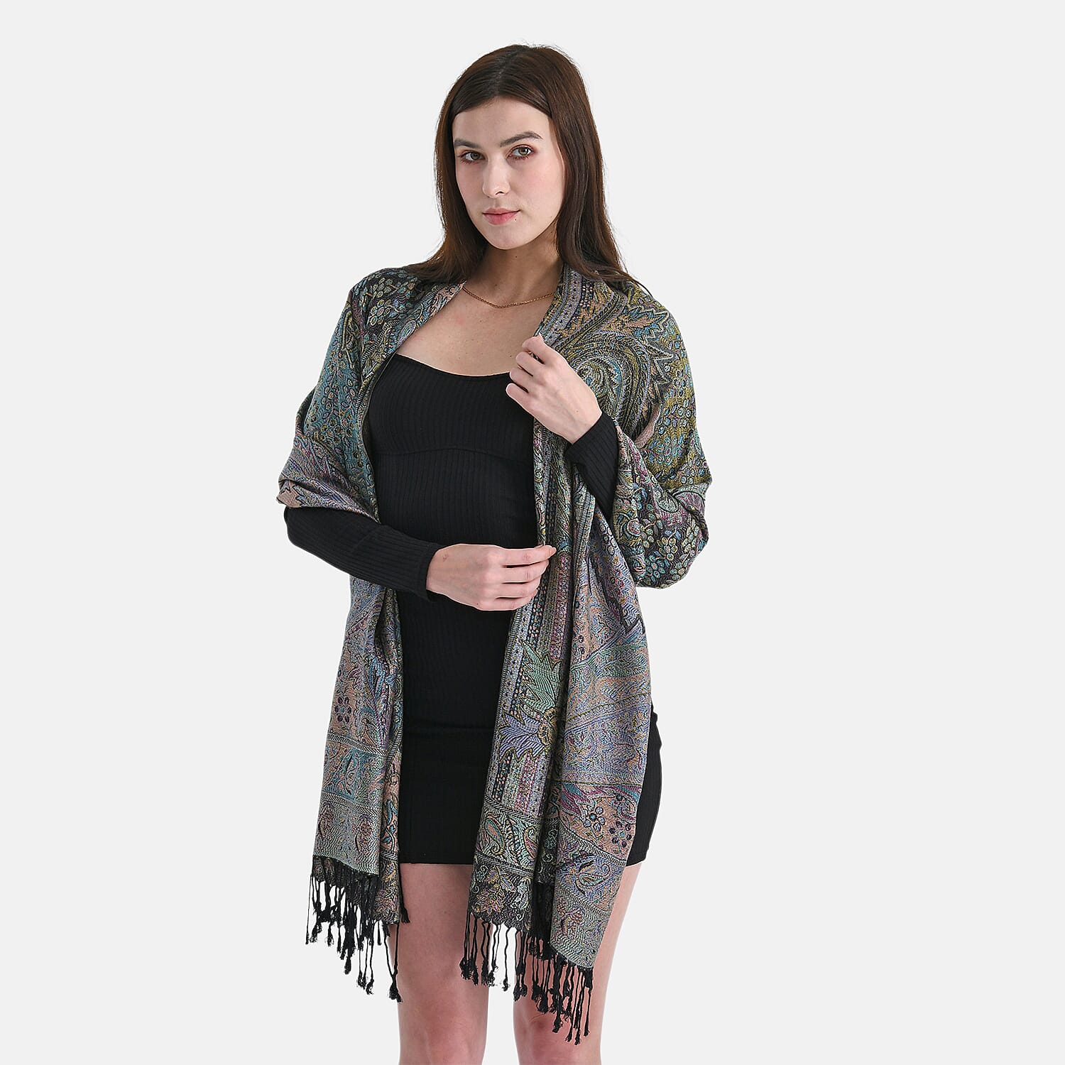 Paisley Scarf (Size - One Size) - Black - Red 8165886 0
