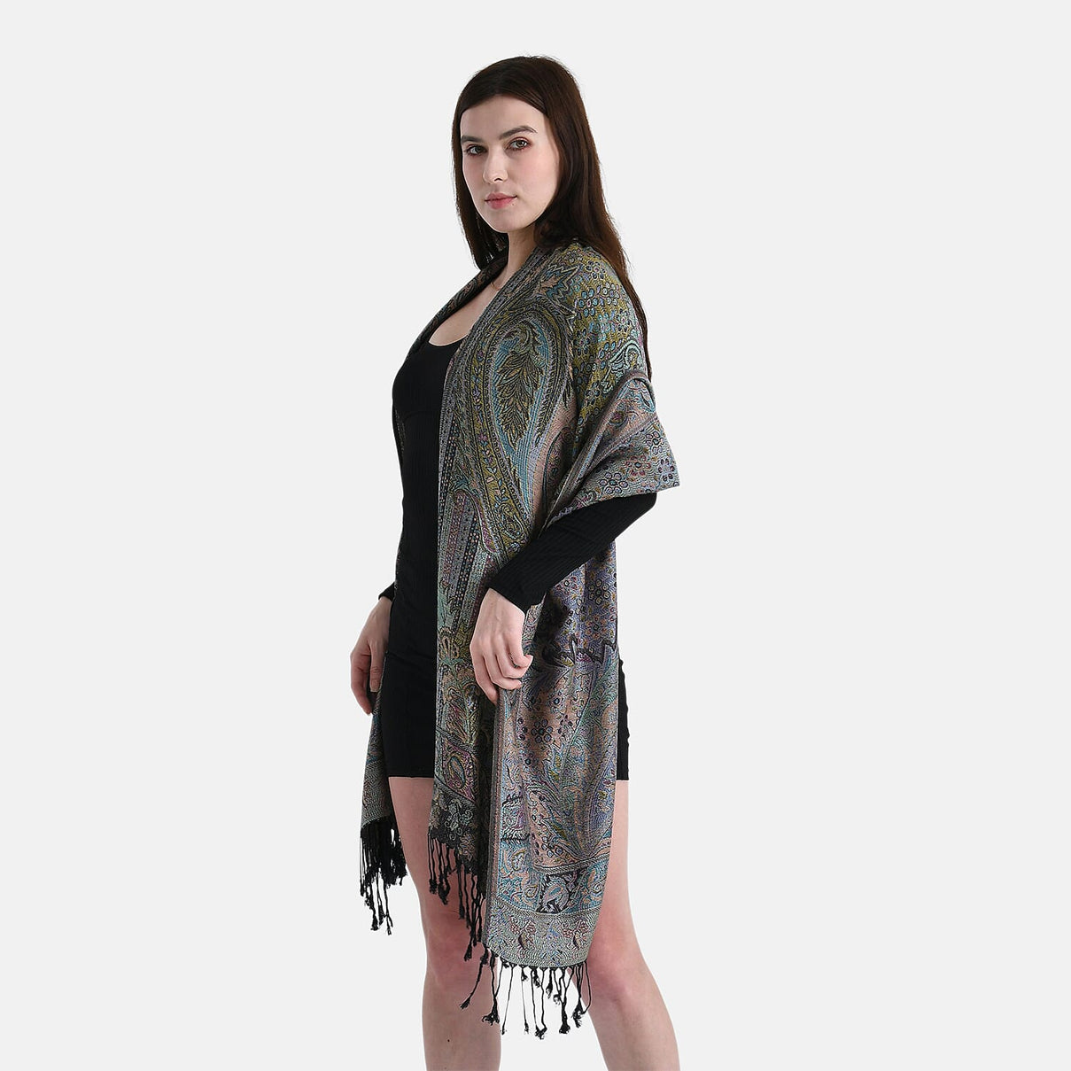 Paisley Scarf (Size - One Size) - Black - Red 8165886 2