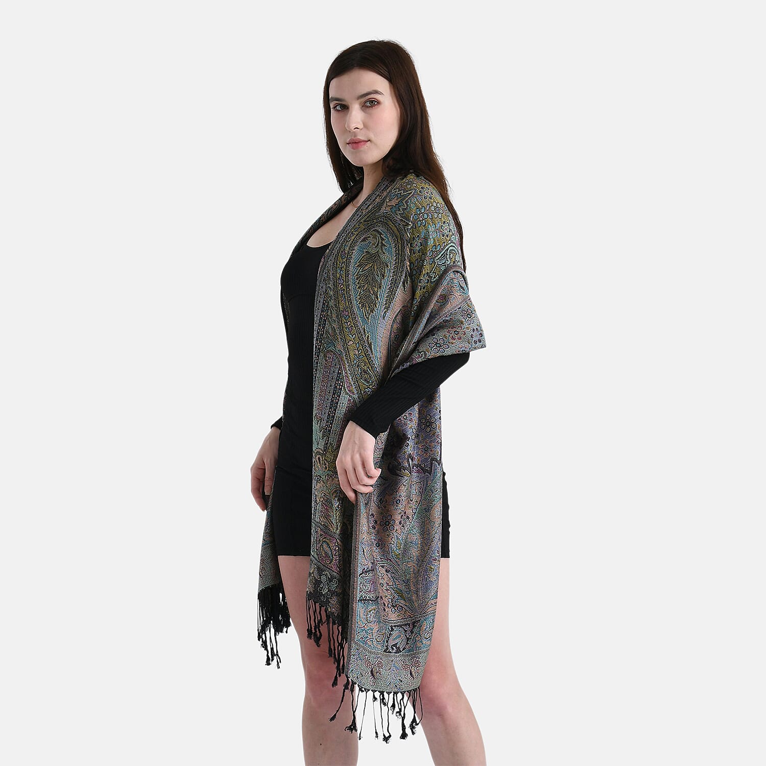 Paisley Scarf (Size - One Size) - Black - Red 8165886 2