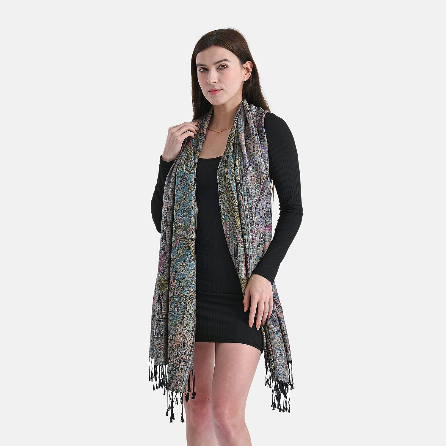 Paisley Scarf (Size - One Size) - Black - Red 8165886 3
