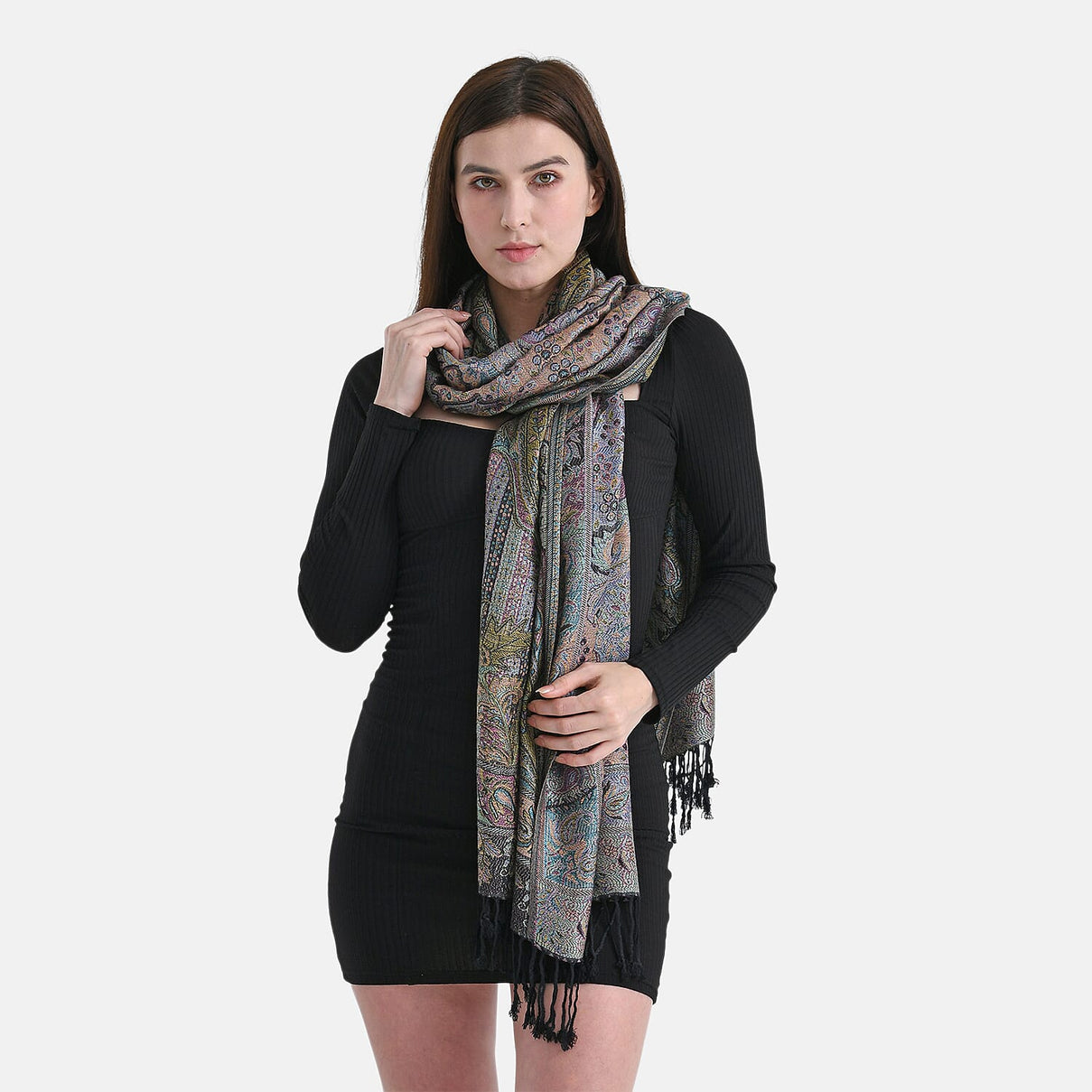 Paisley Scarf (Size - One Size) - Black - Red 8165886 4