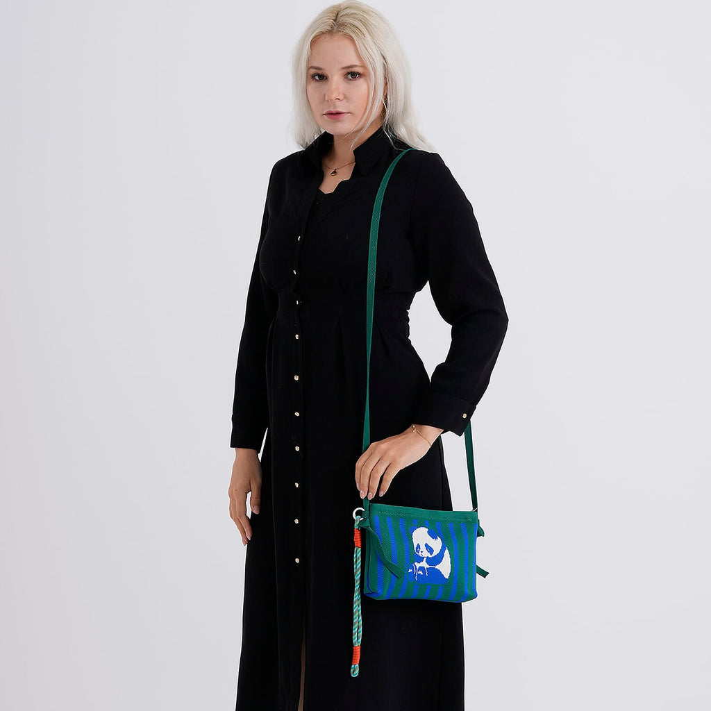 Designer-Inspired  Panda Print Crossbody Bag - Panda