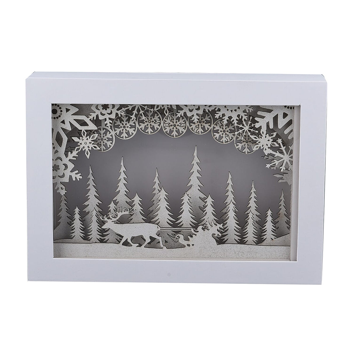 Paper 3D Scene Light - Snow flower, Tree, and Deer 7341019 0