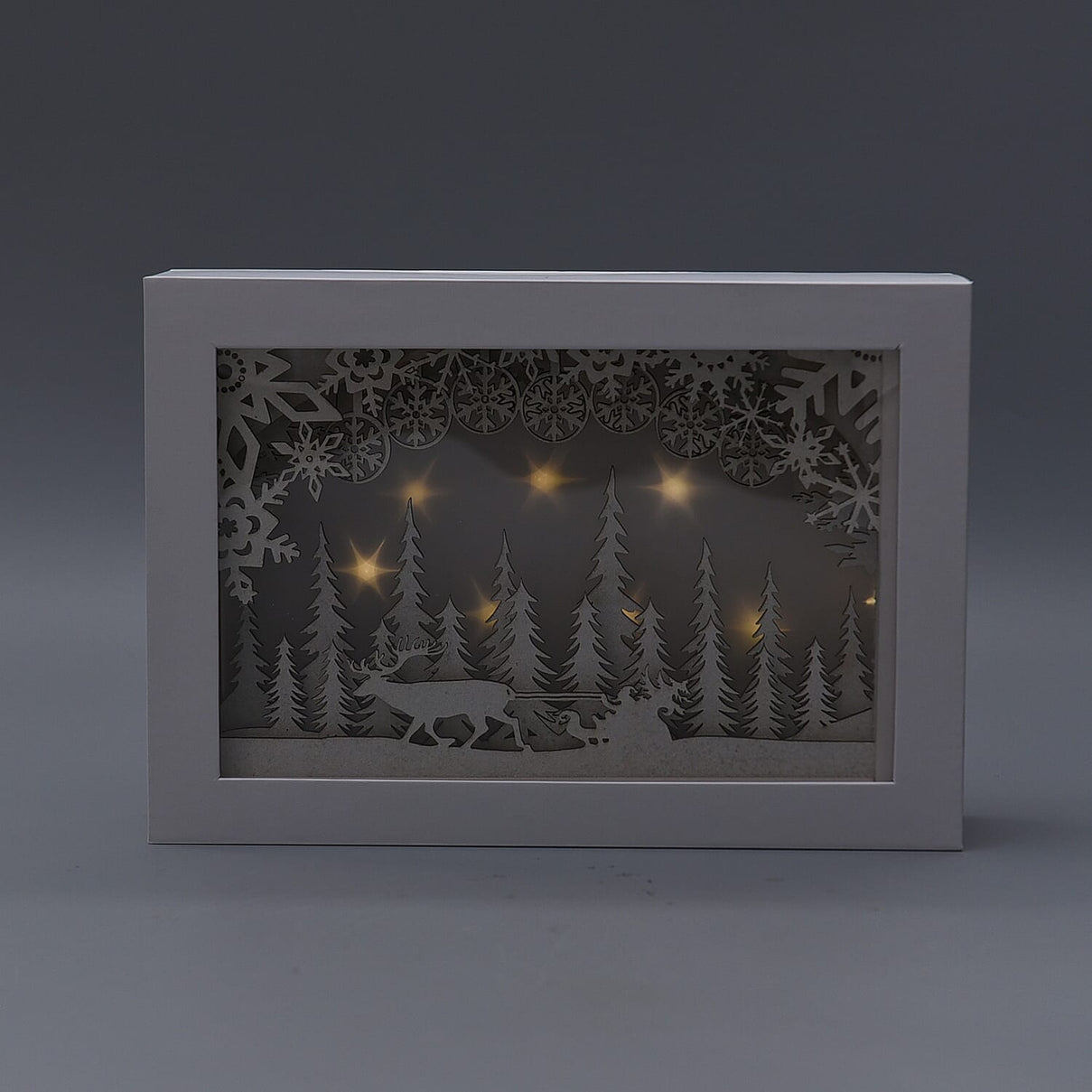 Paper 3D Scene Light - Snow flower, Tree, and Deer 7341019 2