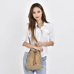 Handwoven Bucket Bag - Coffee