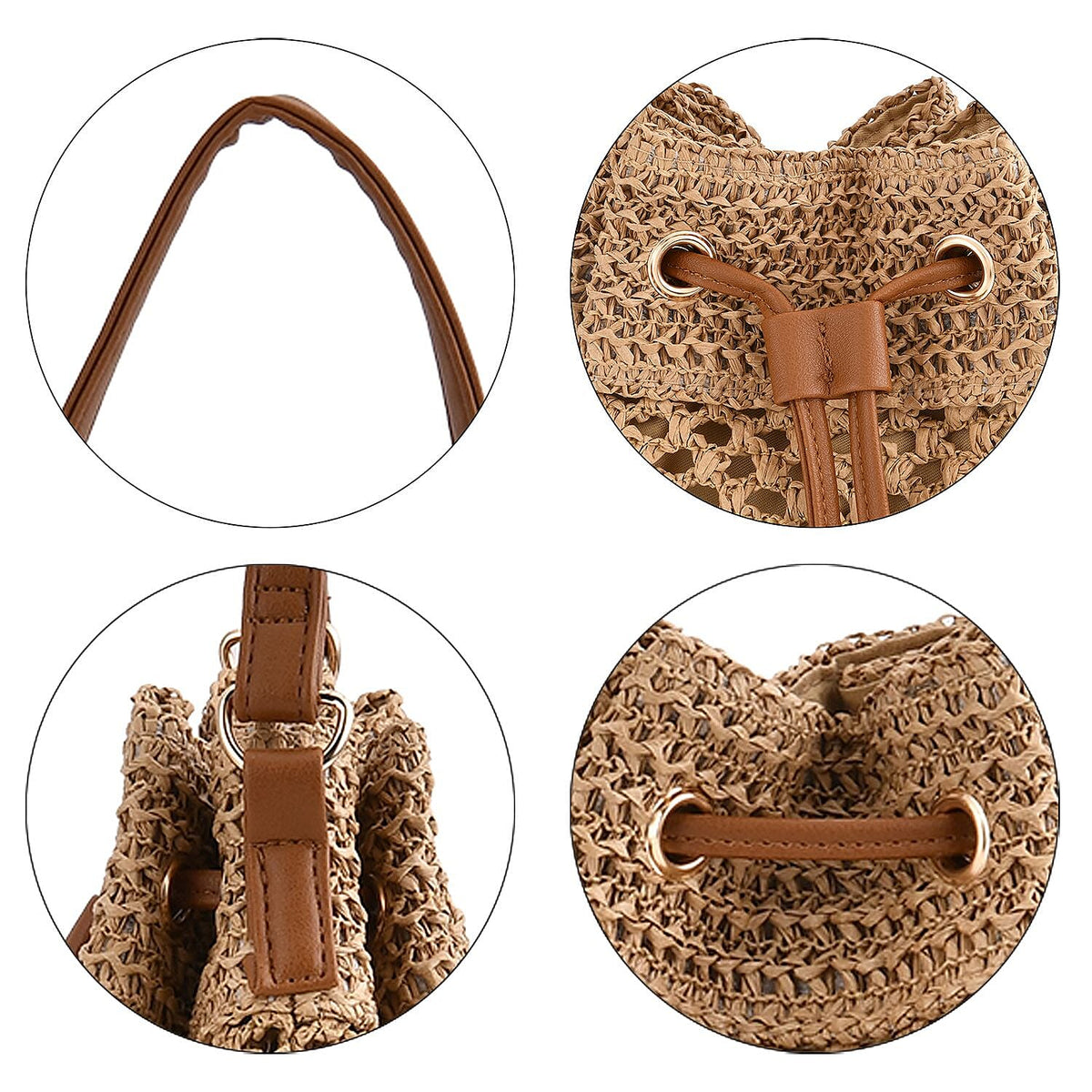 Handwoven Bucket Bag - Coffee 7283025 5