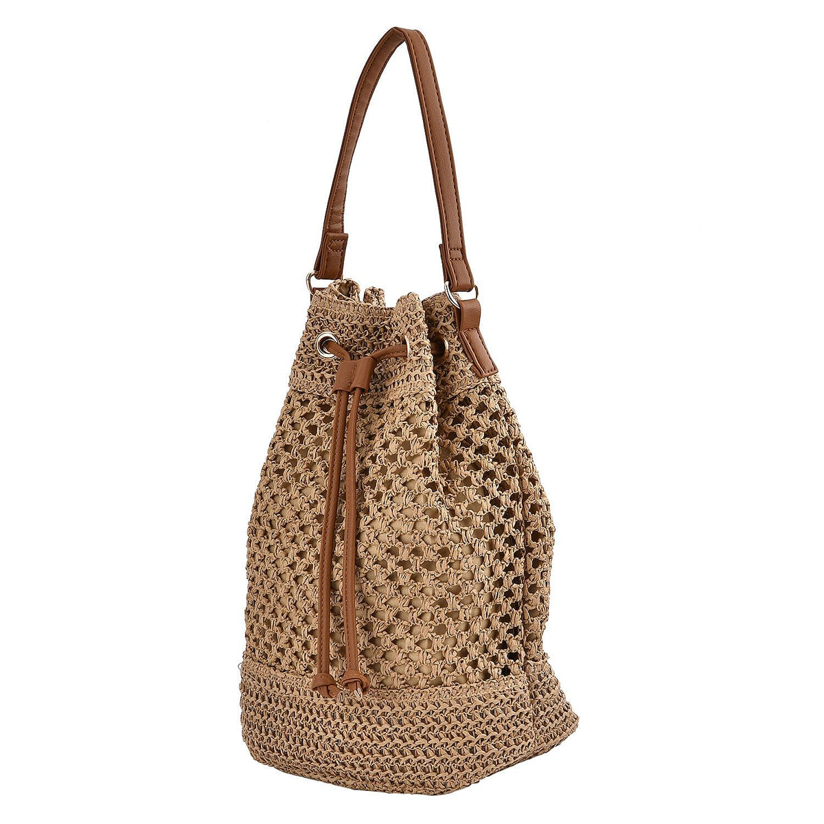 Handwoven Bucket Bag - Coffee 7283025 6