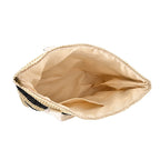Straw Stripe Patterned Tote Bag - Black & Beige