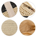 Straw Stripe Patterned Tote Bag - Black & Beige