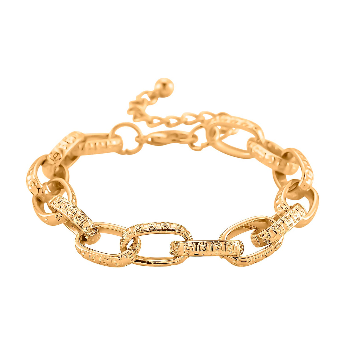 Paperclip Bracelet (Size - 7.5 - 2 Inch Ext) in Yellow Gold Plated 8282947 2