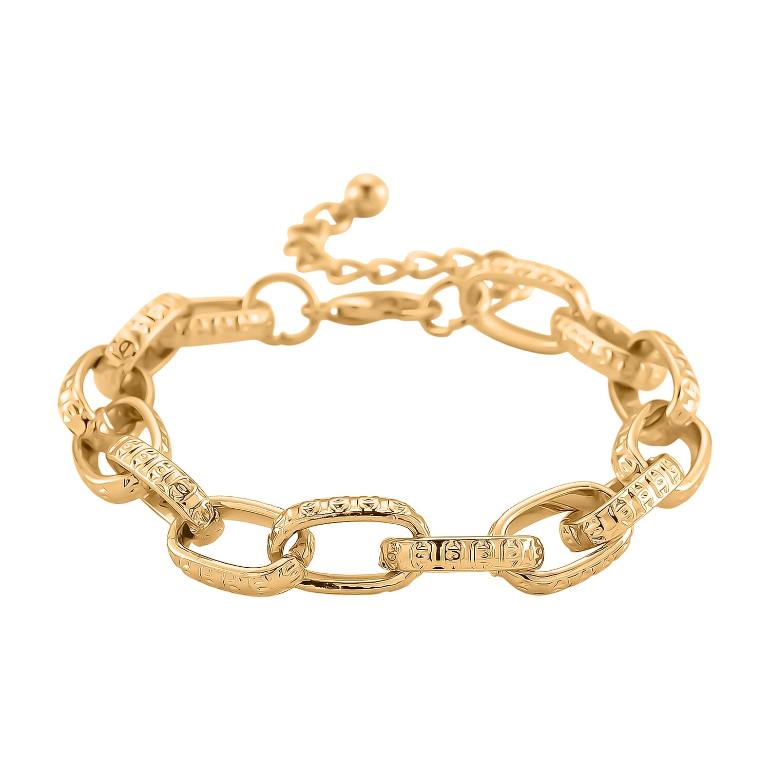 Paperclip Bracelet (Size - 7.5 - 2 Inch Ext) in Yellow Gold Plated 8282947 2