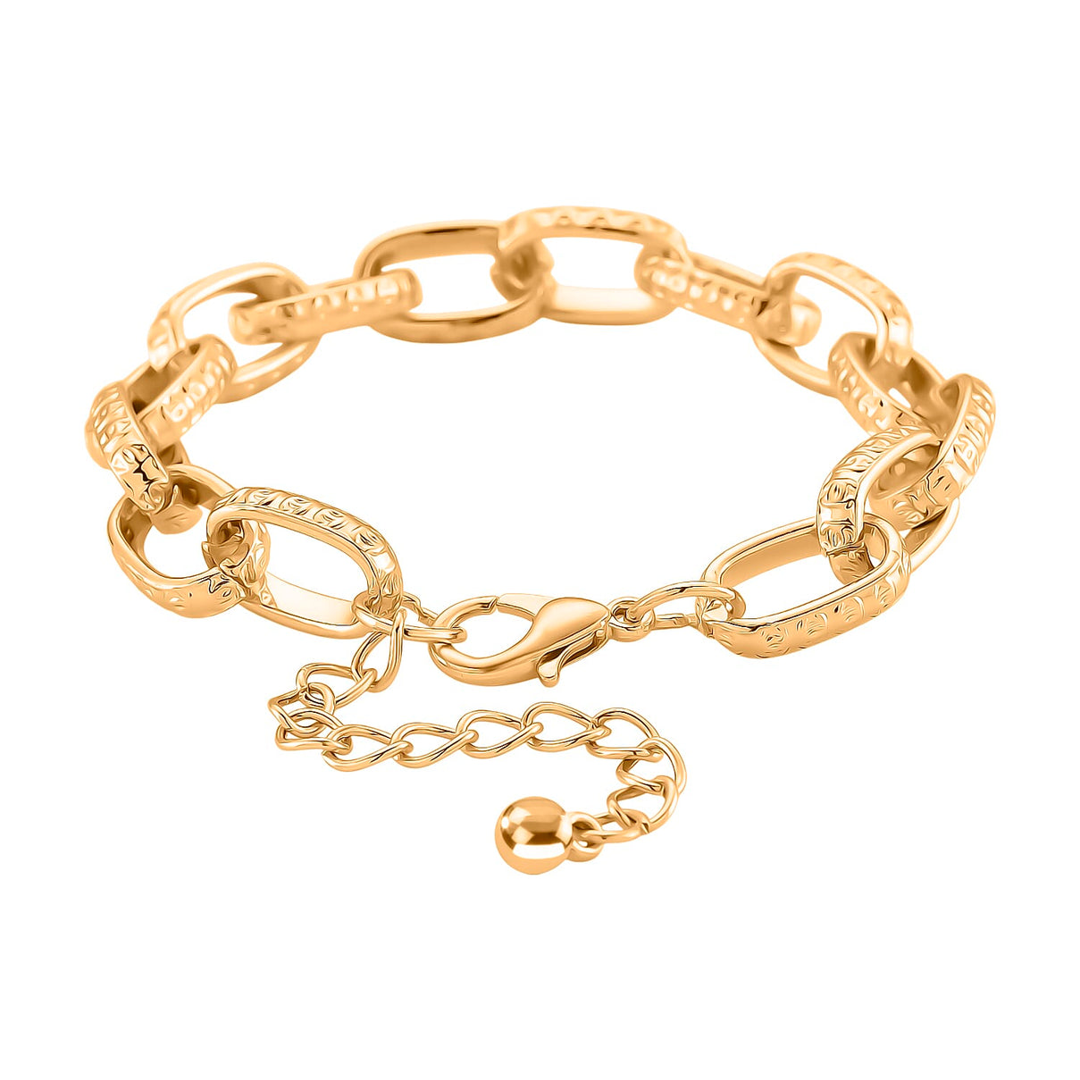 Paperclip Bracelet (Size - 7.5 - 2 Inch Ext) in Yellow Gold Plated 8282947 8