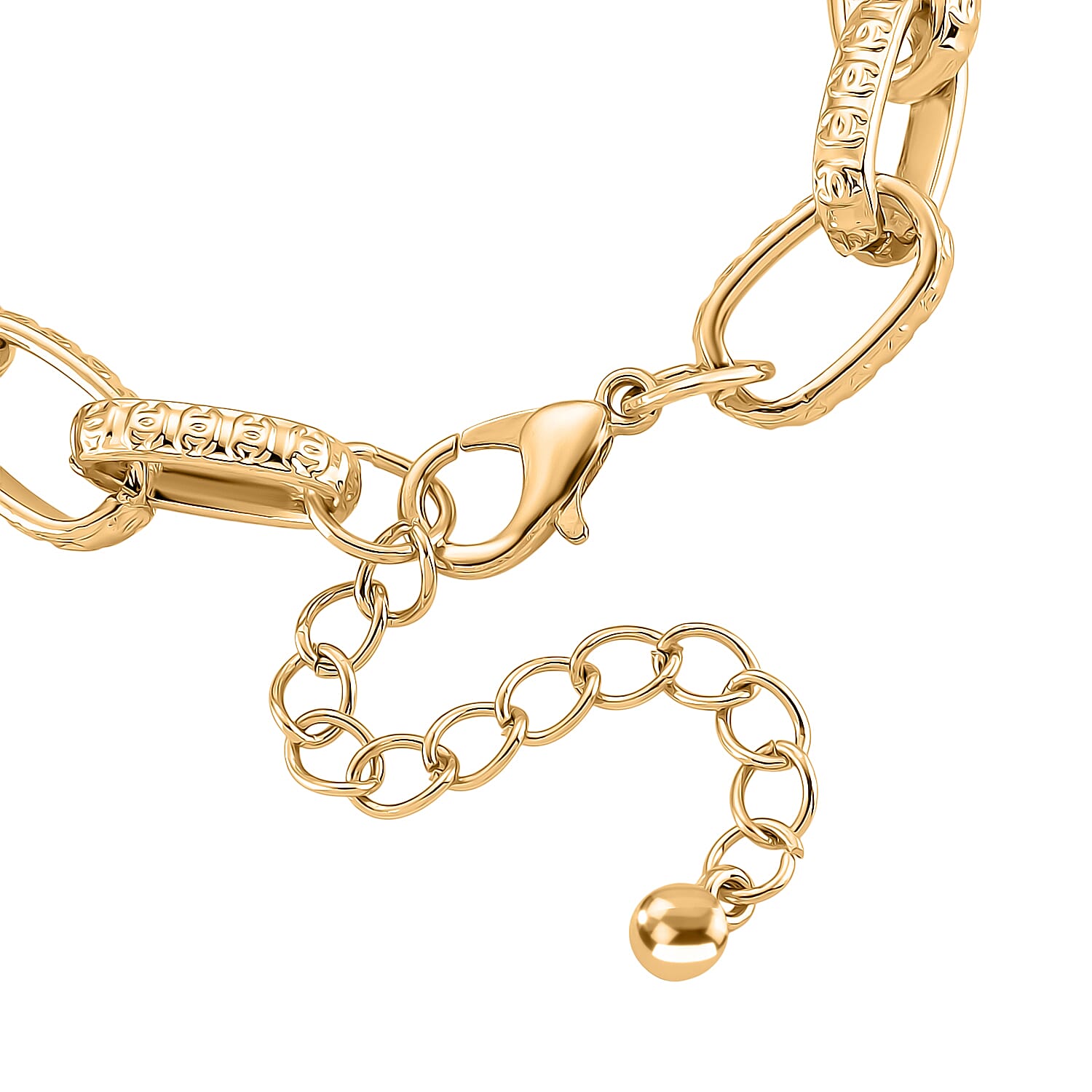 Paperclip Bracelet (Size - 7.5 - 2 Inch Ext) in Yellow Gold Plated 8282947 10