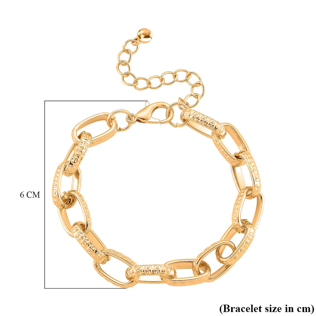Paperclip Bracelet (Size - 7.5 - 2 Inch Ext) in Yellow Gold Plated 8282947 12