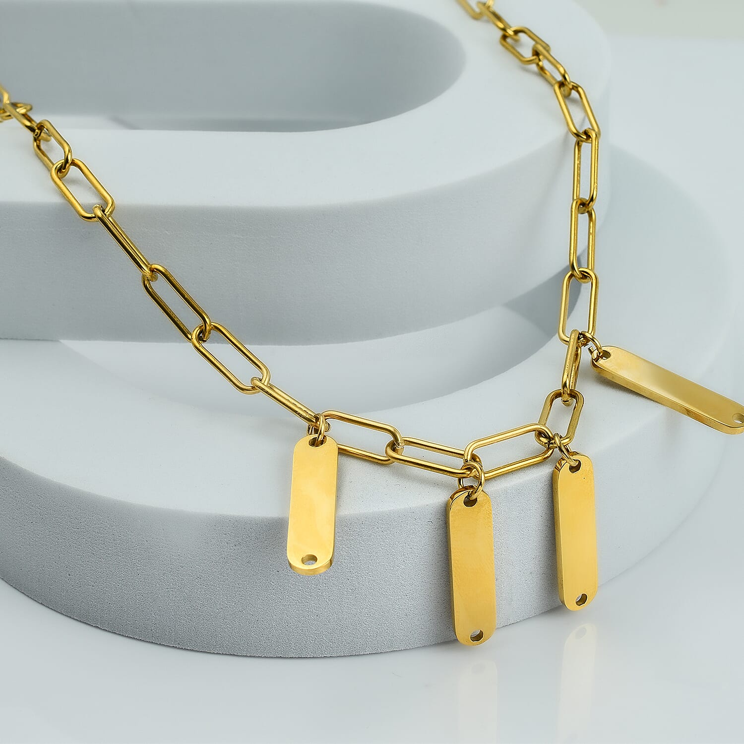 Paperclip Necklace (Size - 18) in Yellow Gold Tone 7433559 1