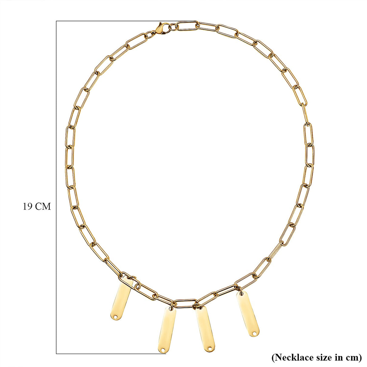 Paperclip Necklace (Size - 18) in Yellow Gold Tone 7433559 5