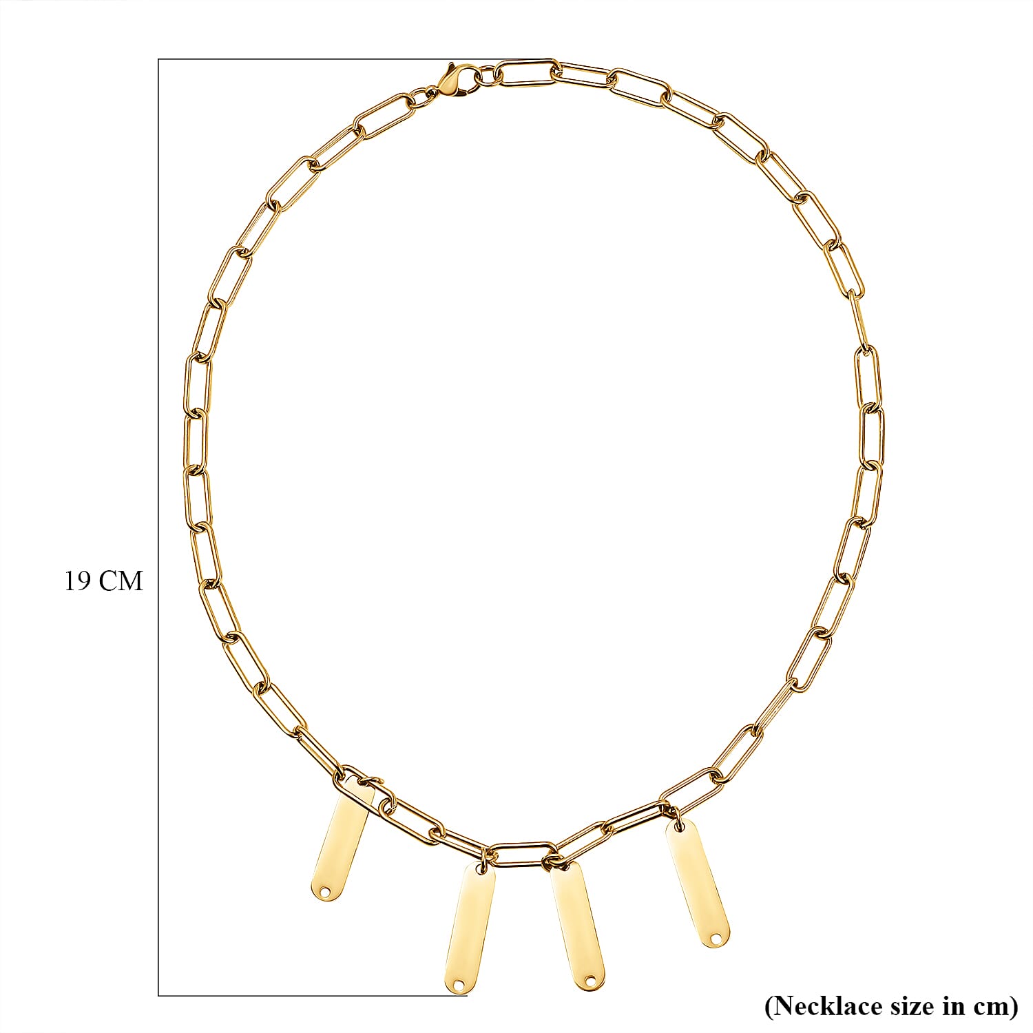 Paperclip Necklace (Size - 18) in Yellow Gold Tone 7433559 5