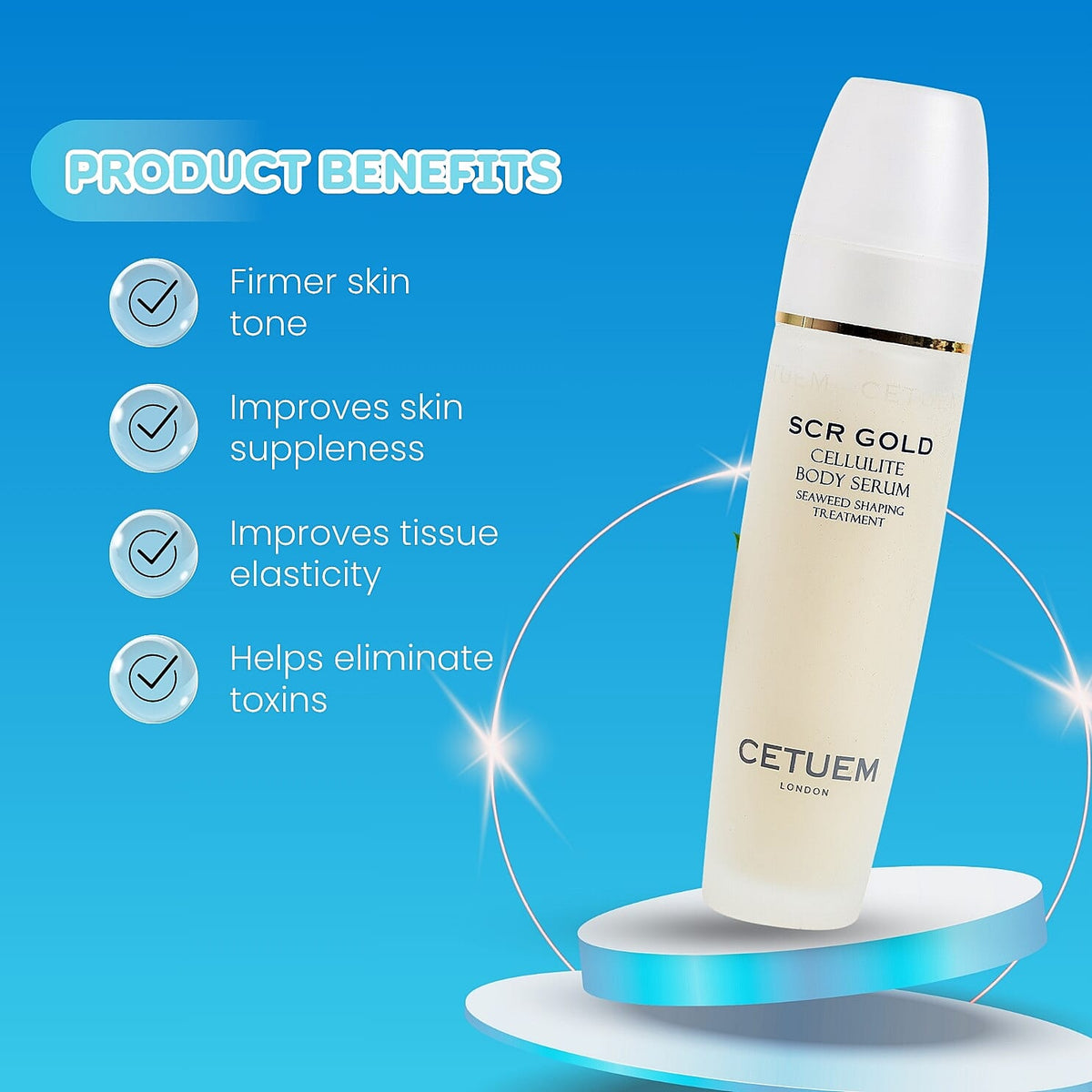 Paraben Free Cetuem SCR Gold Cellulite Body Serum with Essential Oils of Grapefruit, Juniper and Rosemary 3282709 1