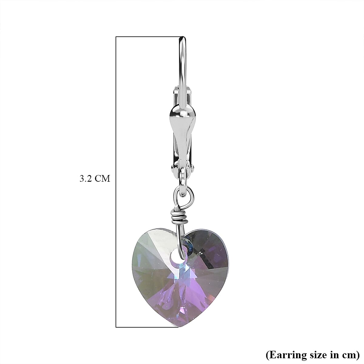 Paradise Shine Finest Crystal Heart Earrings in Platinum Overlay Sterling Silver, 5.370  Ct. 7657821 6