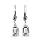 Blue Lagoon Apatite & Natural Zircon Stud Earrings With Lever Back in Rhodium Overlay Sterling Silver