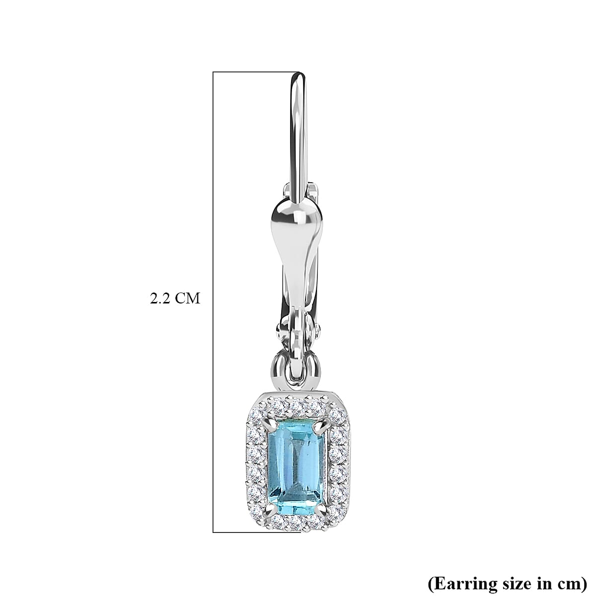 Blue Lagoon Apatite &amp; Natural Zircon Stud Earrings With Lever Back in Rhodium Overlay Sterling Silver 7827161 7