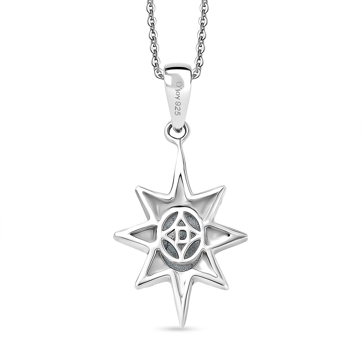 D'Joy Paraiba Moonstone &amp; White Zircon Pendant with Chain (Size 20) in Platinum Overlay Sterling Silver 1.82 Ct. 4436678 5