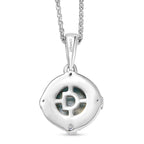 D'Joy Paraiba Moonstone & White Zircon Pendant with Chain (Size 20) in Platinum Overlay Sterling Silver 1.68 Ct.