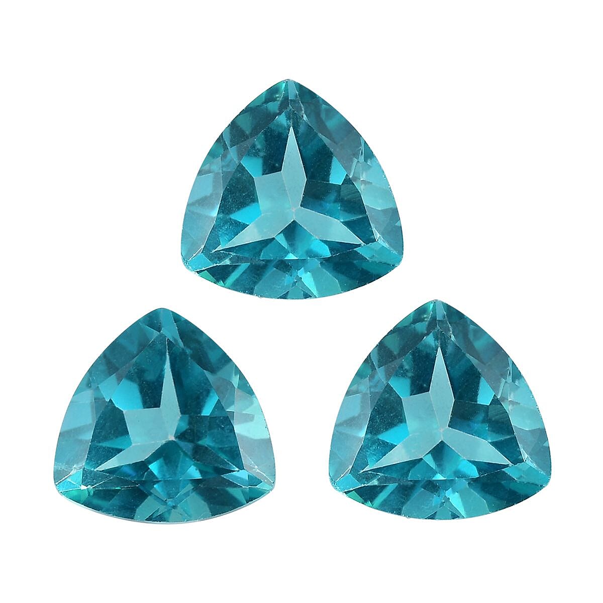 Set of 3 Paraiba Topaz Loose Gemstone in Trillion Cut 7734280 0