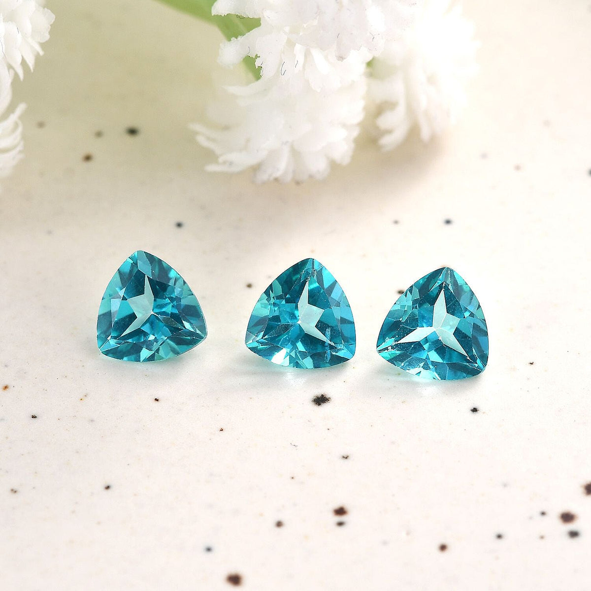 Set of 3 Paraiba Topaz Loose Gemstone in Trillion Cut 7734280 1