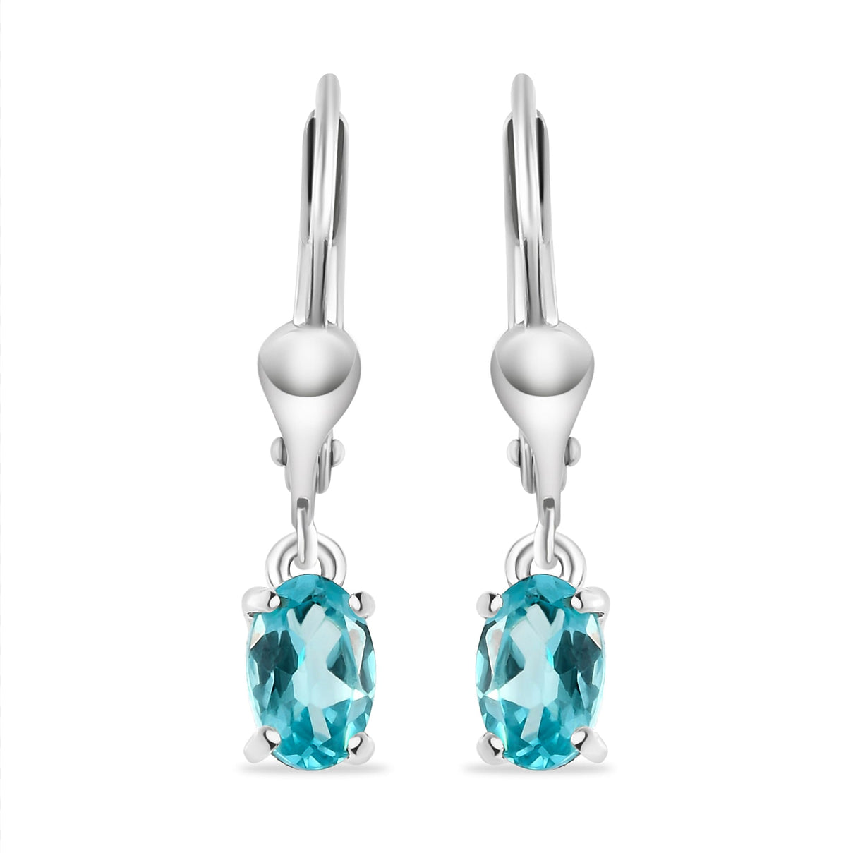 Paraibe Apatite Solitaire Earrings in Sterling Silver, 1ct. 3691680 0