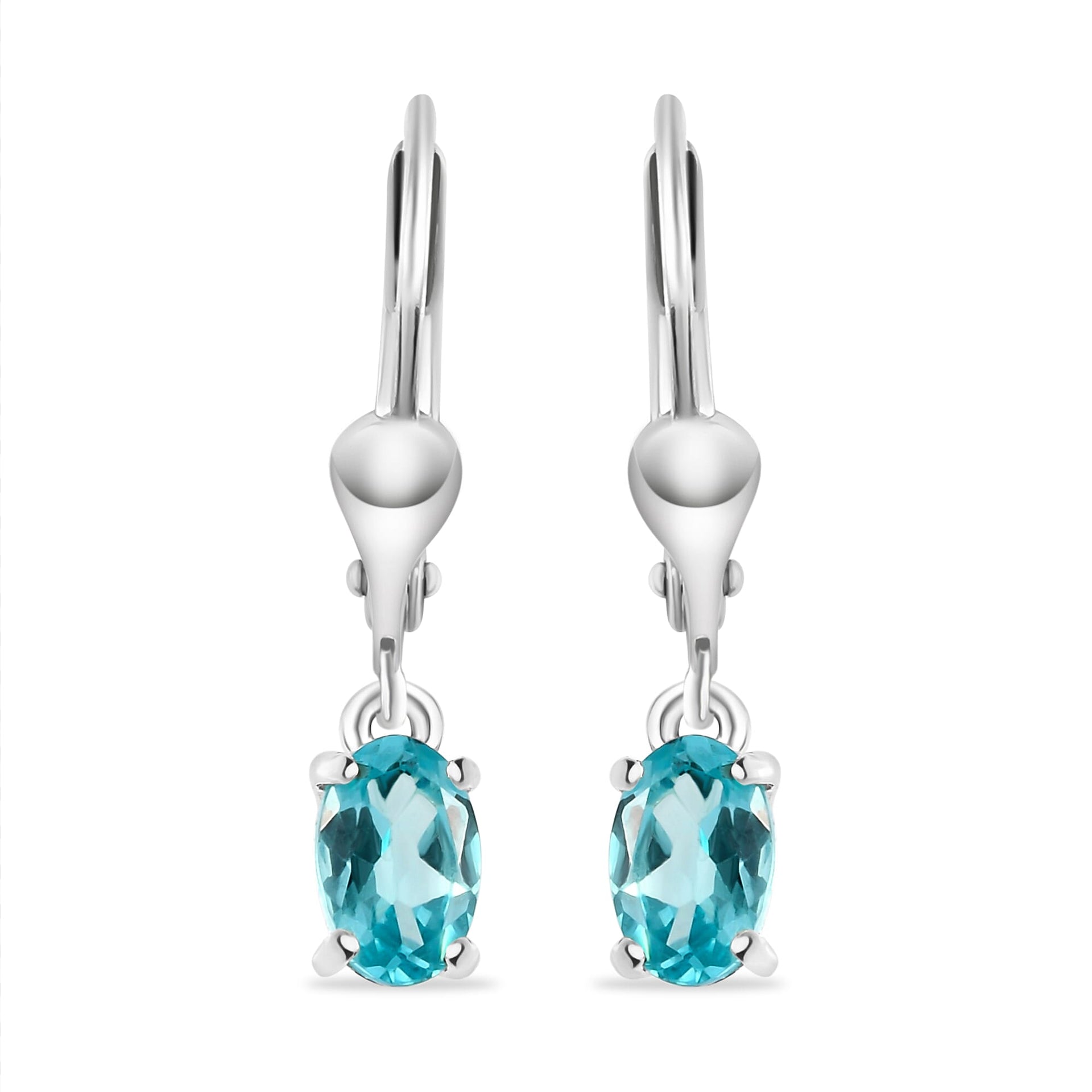 Paraibe Apatite Solitaire Earrings in Sterling Silver, 1ct. 3691680 0