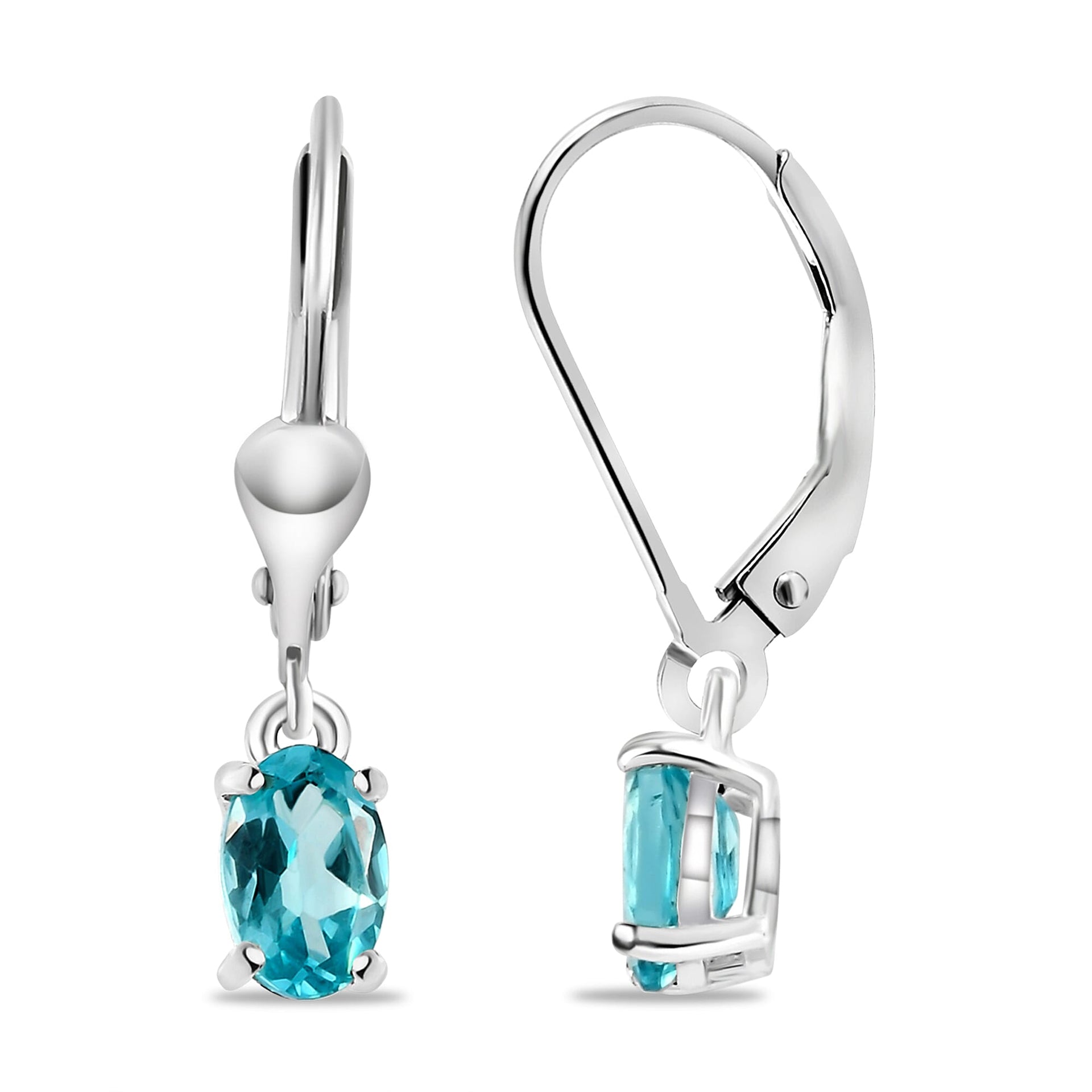 Paraibe Apatite Solitaire Earrings in Sterling Silver, 1ct. 3691680 6