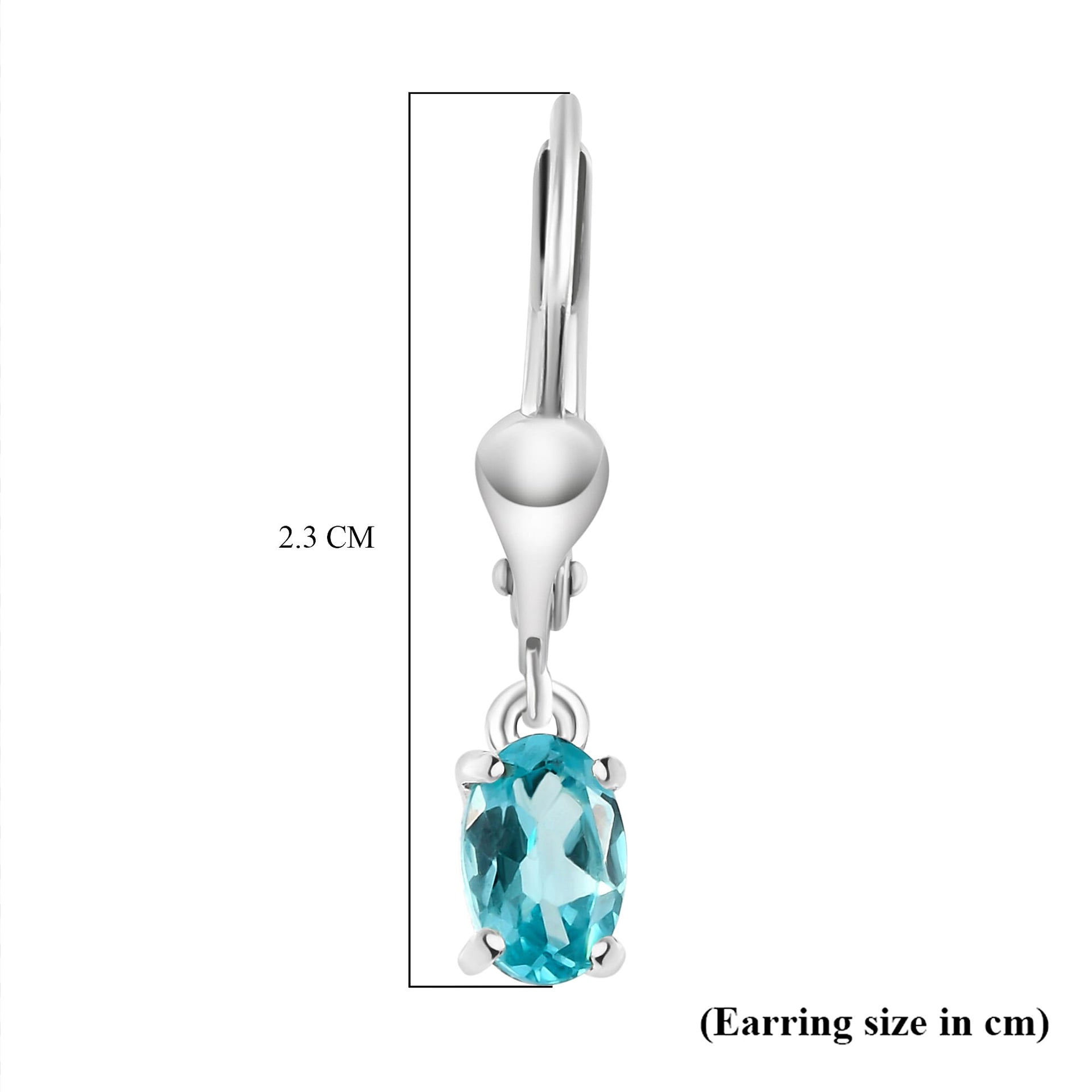 Paraibe Apatite Solitaire Earrings in Sterling Silver, 1ct. 3691680 7