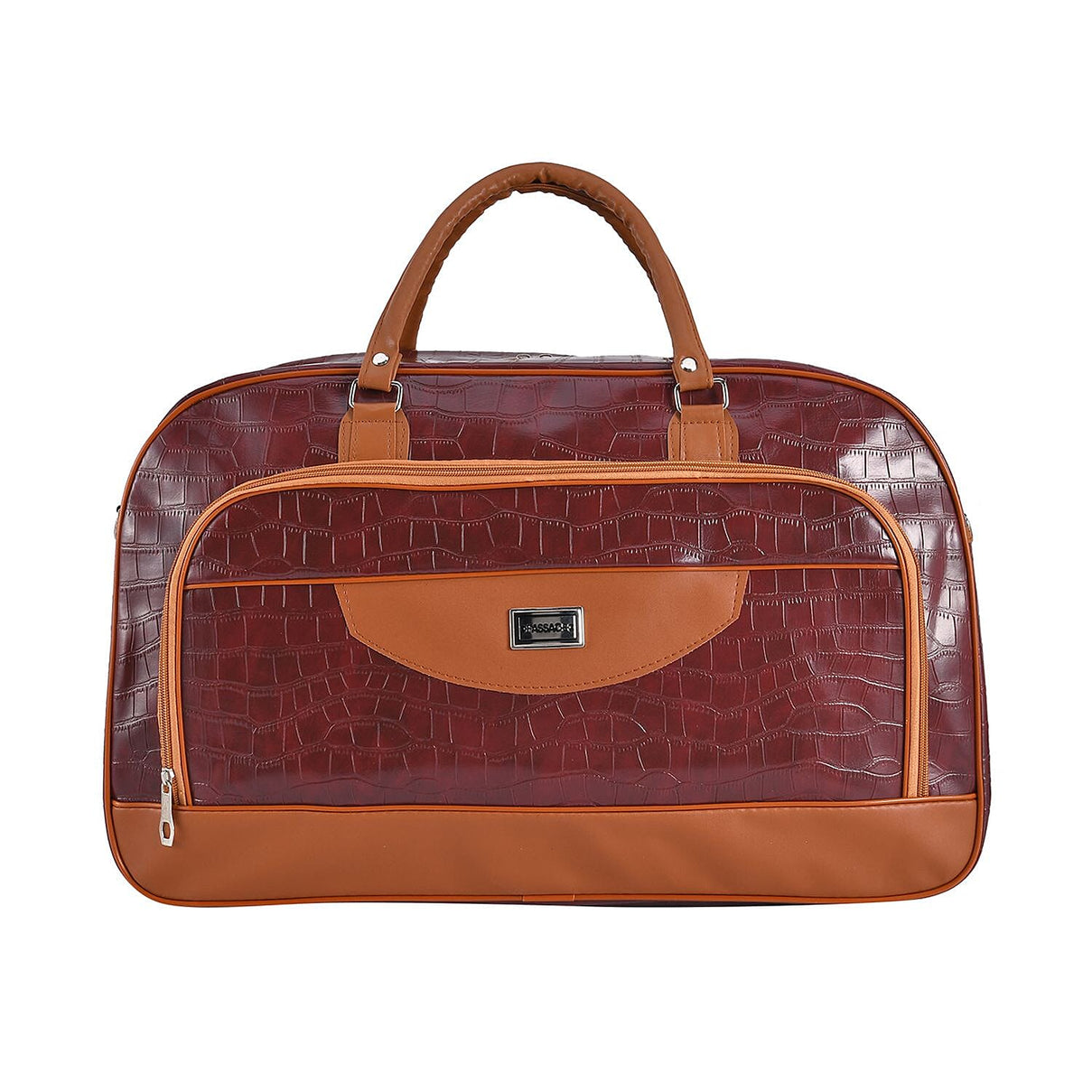 Passage Croc Pattern Travel Bag (Size 55x21x34 Cm) - Burgundy &amp; Brown 7063272 0