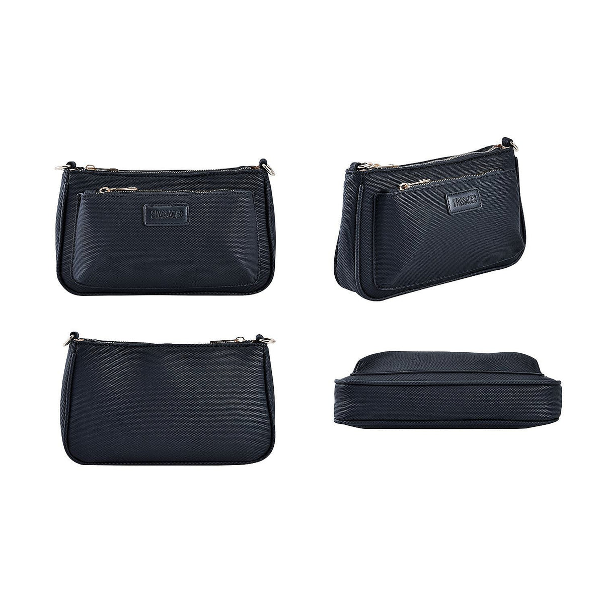 Passage - Faux Leather Crossbody Bag with RFID Protection and Removable Coin Pouch - Black 7139805 3