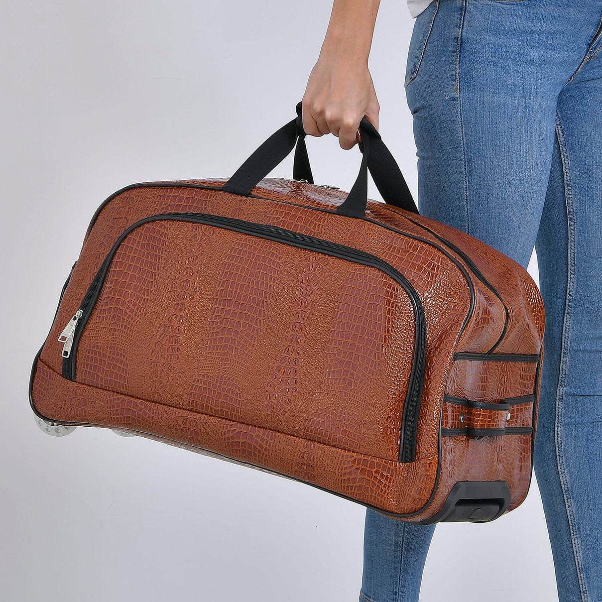 Passage Faux Leather Crocodile-Embossed Travel Bag 7845084 3