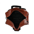 Passage Leatherette Croc Pattern Travel Bag with Adjustable Handle - Wheel - Brown
