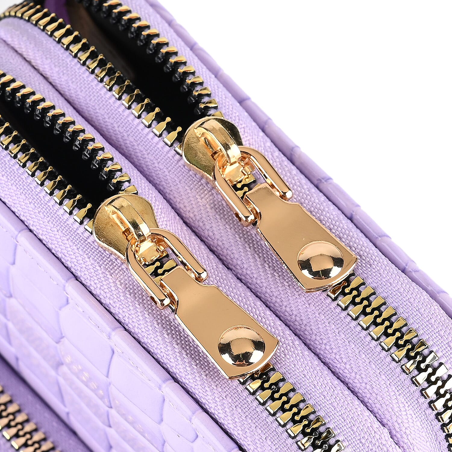 Passage Embossed Crocodile Pattern Crossbody Bag with Card Slot &amp; Shoulder Strap - Lavender 7862333 4
