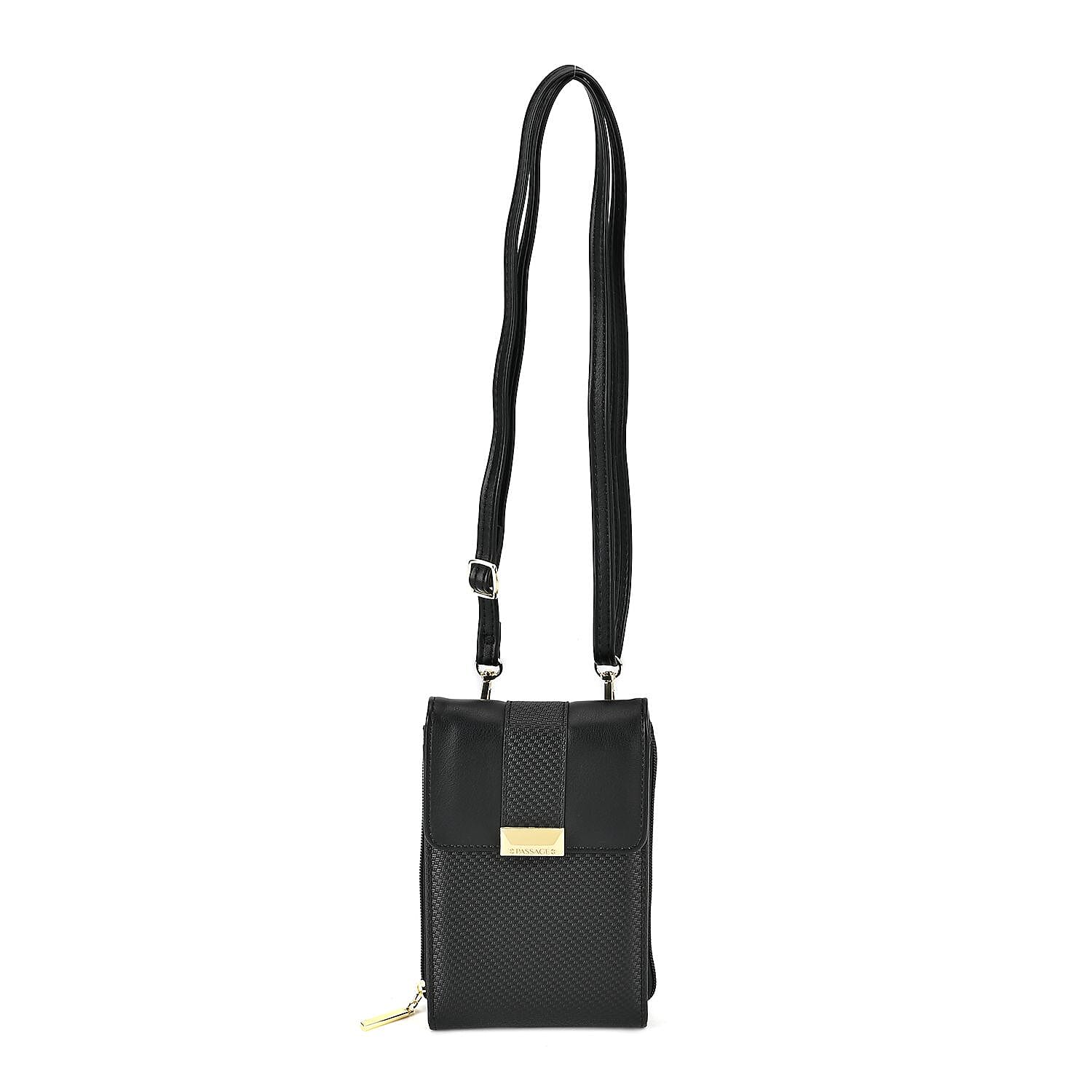 Passage PU Patterned Crossbody Bag - Black 7656360 0