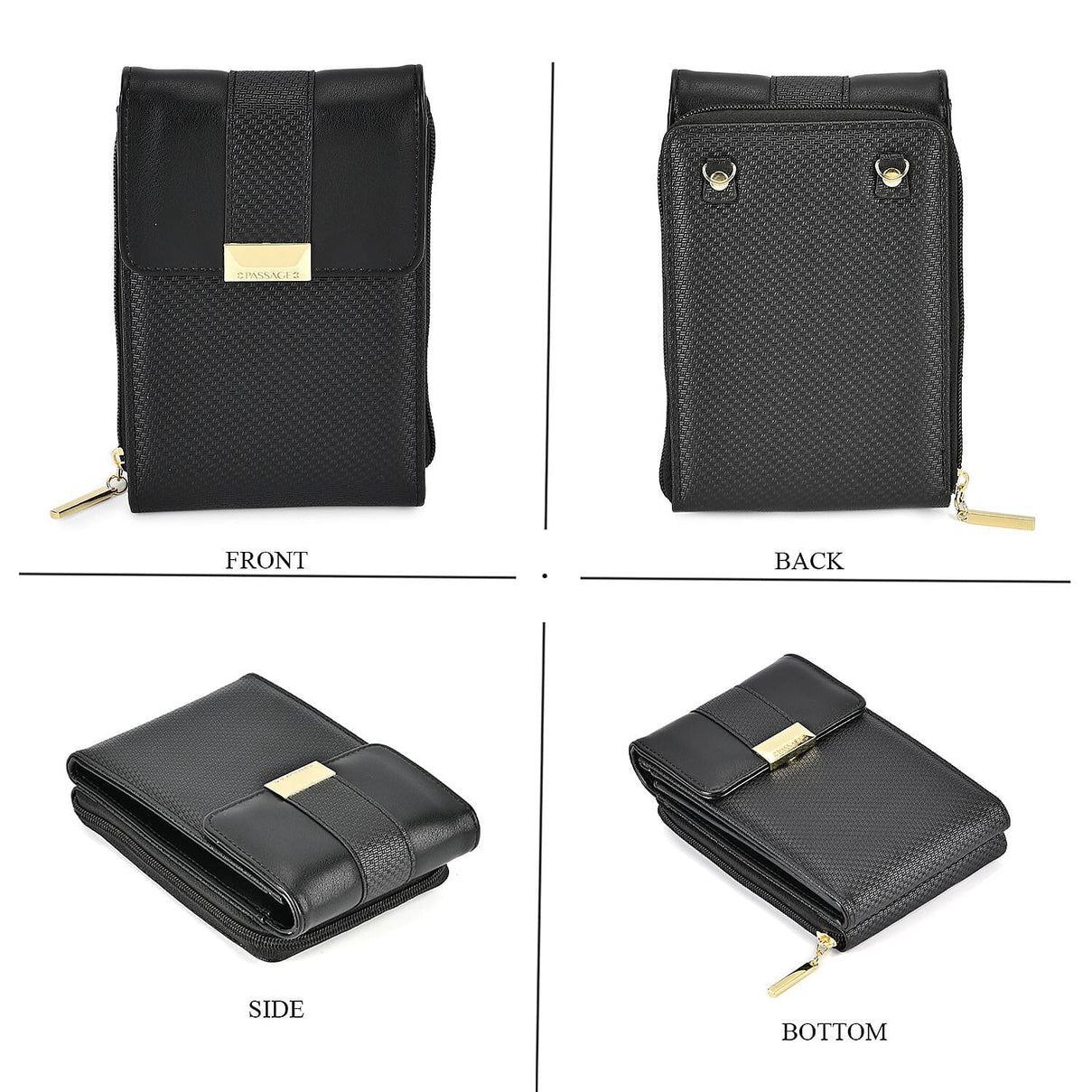 Passage PU Patterned Crossbody Bag - Black 7656360 3