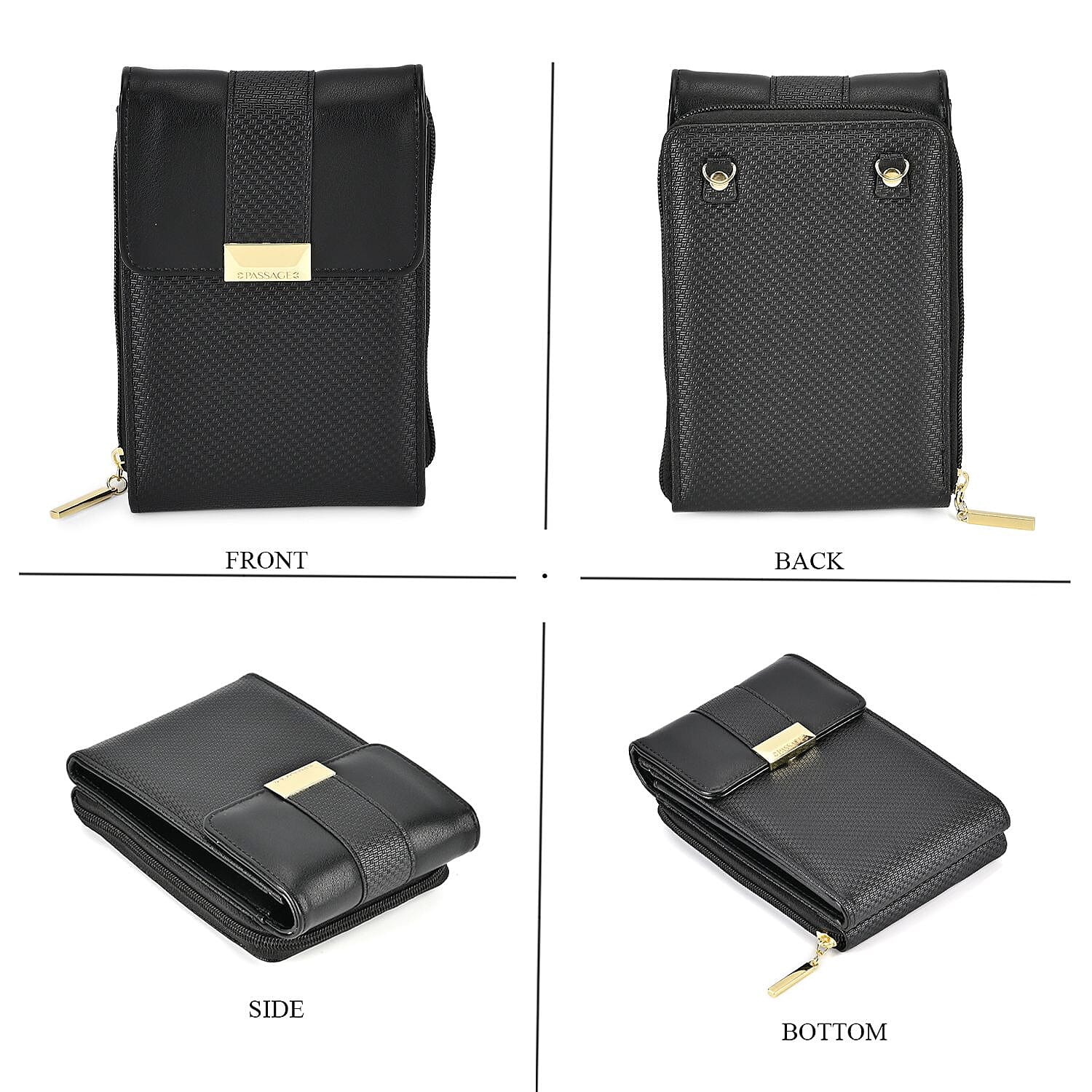 Passage PU Patterned Crossbody Bag - Black 7656360 3