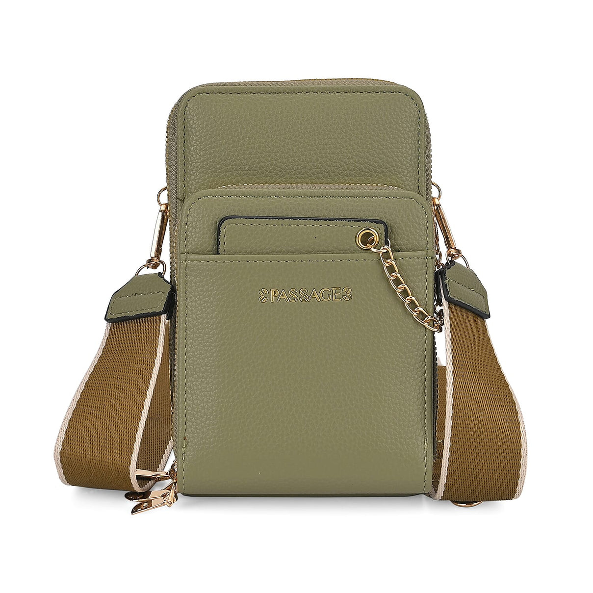 Compact Crossbody Bag with Detachable Card Holder (Size 18x6x11 cm) - Olive 7861638 6