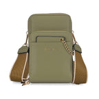 Compact Crossbody Bag with Detachable Card Holder (Size 18x6x11 cm) - Olive